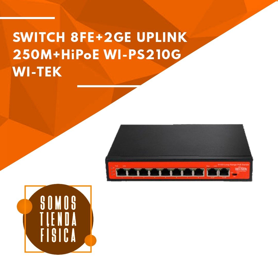 Switch PoE Gigabit - Long Range + HiPoE 60W | WI-PS210G