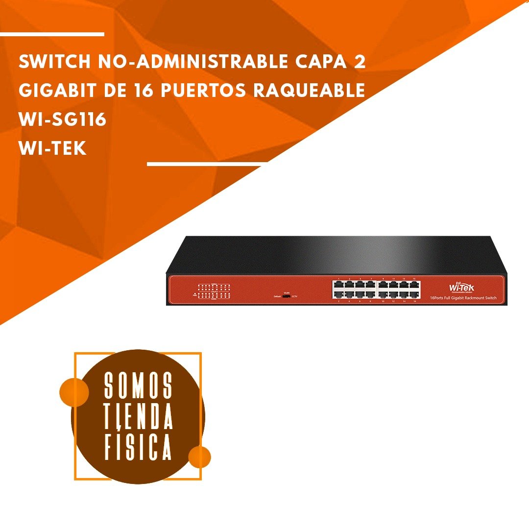Switch Gigabit 16 Puertos - No Administrable | WI-SG116
