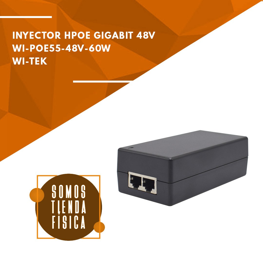 Inyector PoE 48V Gigabit 60W | WI-POE55-48V-60W