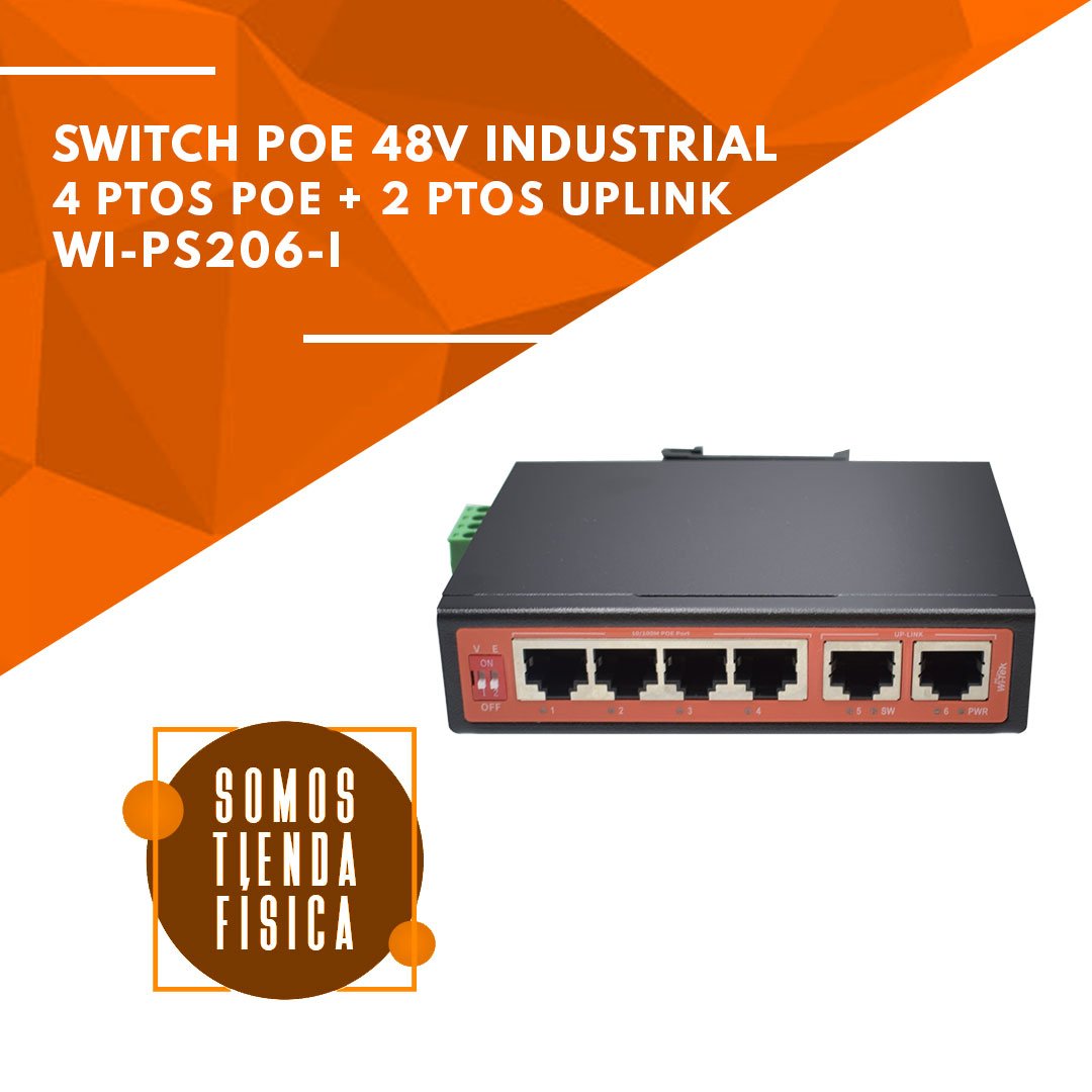 Switch PoE Industrial 48V | WI-PS206-I